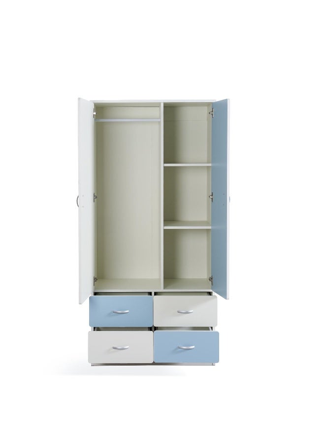 Pan Home Bella Kids 2 Door Wardrobe - Blue  - Image 5