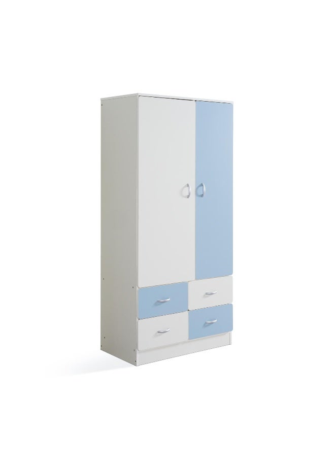 Pan Home Bella Kids 2 Door Wardrobe - Blue  - Image 3