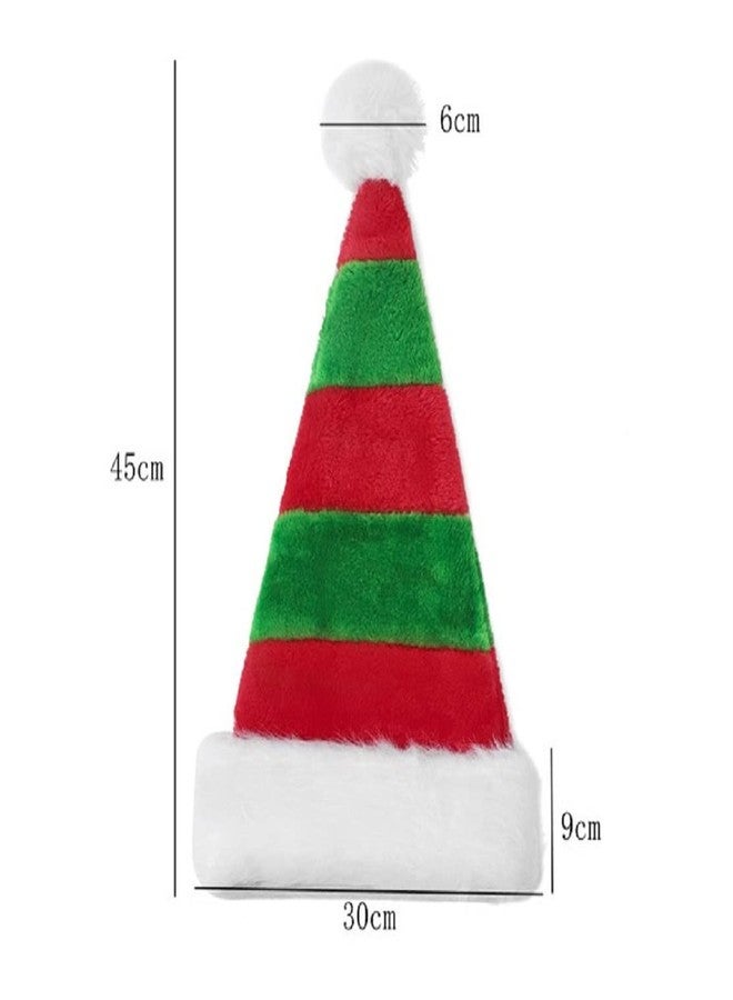 LKQBBSZ Red and Green Striped Santa Hat Christmas Elf Hats for Christmas New Year Party Decorations Classic Cosplay Costume - Image 3
