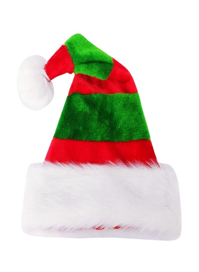 LKQBBSZ Red and Green Striped Santa Hat Christmas Elf Hats for Christmas New Year Party Decorations Classic Cosplay Costume - Image 1