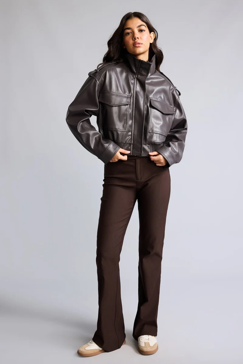 Defacto  Faux Leather Faux Leather Jacket for Women | Best Price UAE