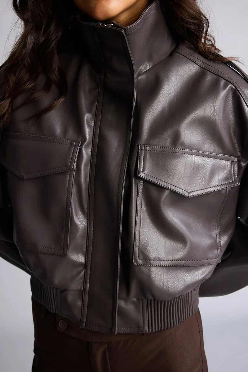 Defacto  Faux Leather Faux Leather Jacket for Women | Best Price UAE