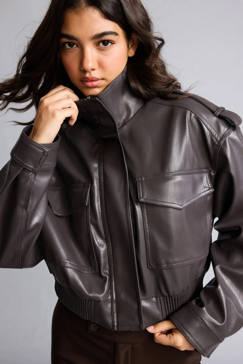 Faux Leather Faux Leather Jacket