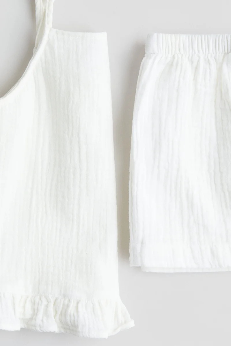 H&M 2-piece cotton strappy top and shorts set