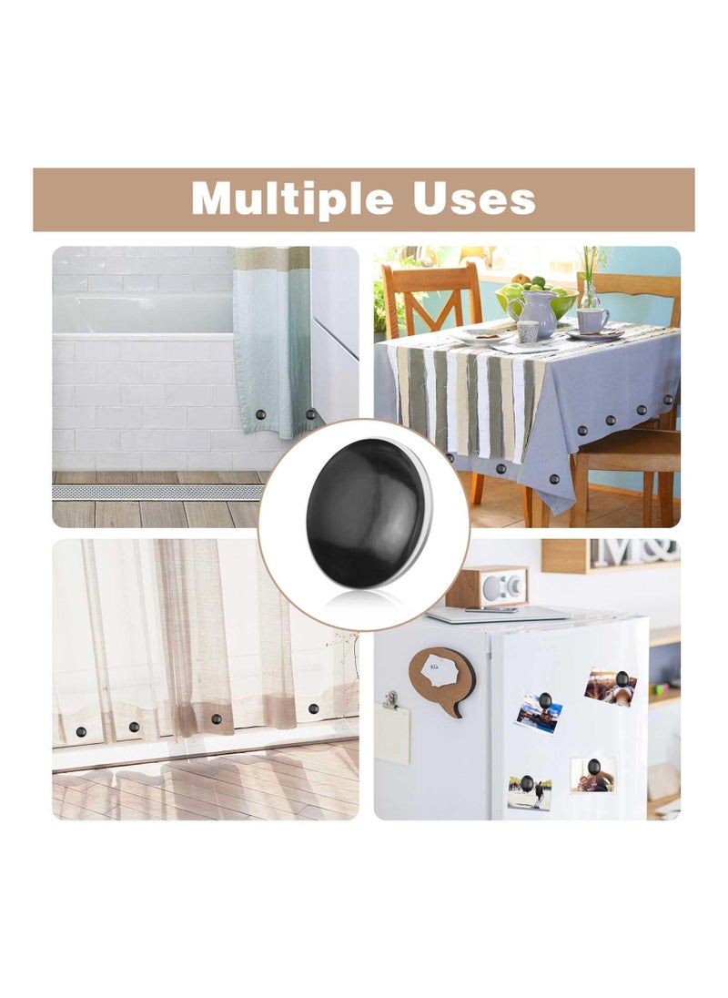Generic - Magnetic Shower Curtain Weights - 10Pcs No Sew Weighted Magnets for Shower Curtain Liners, Prevents Blowing Outdoors, Ideal for Drapery, Tablecloths, and Flags (Black) - Image 1