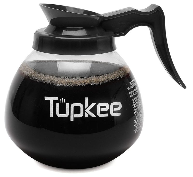 Tupkee Commercial Coffee Pot Replacement SHATTERRESISTANT Restaurant Glass Decanter Carafe 64 oz 12 Cup Black HandleRegular Compatible with Wilbur Curtis Bloomfield Bunn Coffee Pot