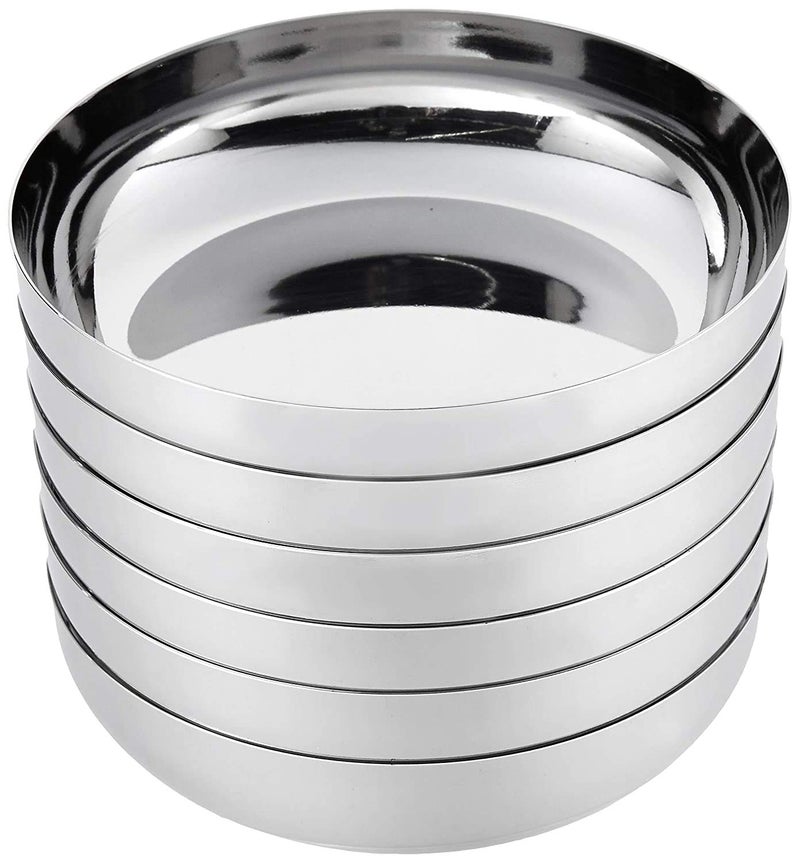 Marwall Stainless Steel Apple HalwaDessert Plate Set 6 Pieces 115cm Dia - Image 1