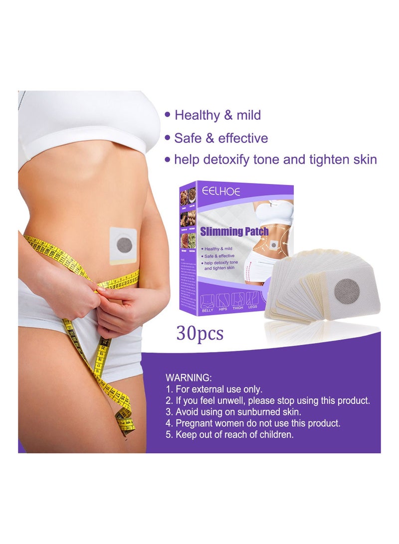 EELHOE 30 Pcs Shaping Navel Patch, Body Slimming Patch, Healthy and Mild, Safe and Effective, Help Detoxify Tone and Tighten Skin - Image 1