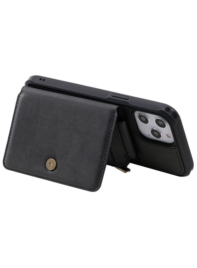 اس-توب جراب لهاتف iPhone 12 Pro Max جراب واقٍ مقاوم للصدمات بسحاب مع فتحات للبطاقات وقوس وحامل للصور ووظيفة المحفظة - Image 4