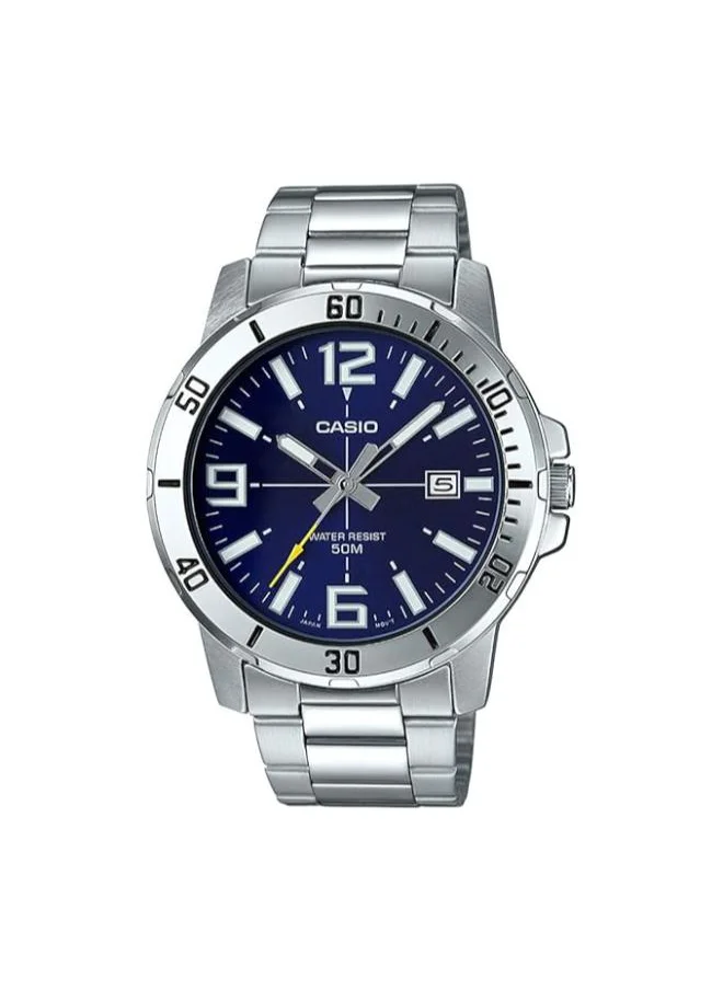 CASIO Men's Analog Display Watch With Multicolor Stainless Steel Strap - MTP-VD01D-2BVUDF