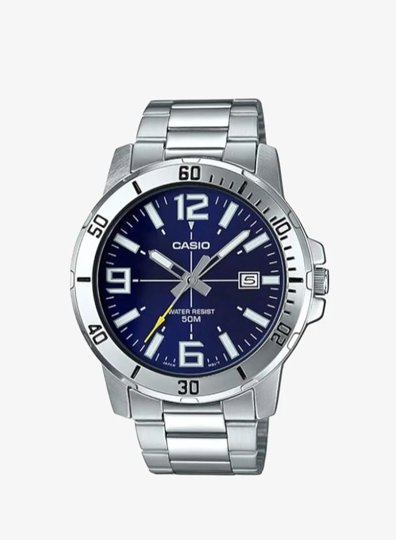 CASIO Men's Analog Display Watch With Multicolor Stainless Steel Strap - MTP-VD01D-2BVUDF