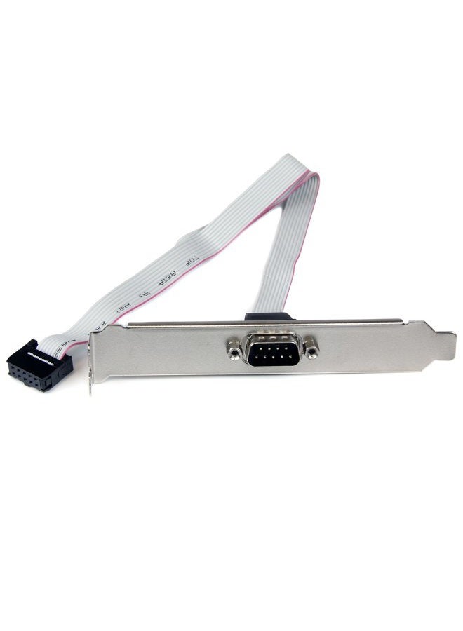 StarTech .com 16in (40cm) 9 Pin Serial Male to 10 Pin Motherboard Header Slot Plate - motherboard Serial Port Adapter (PLATE9M16), Gray - Image 1