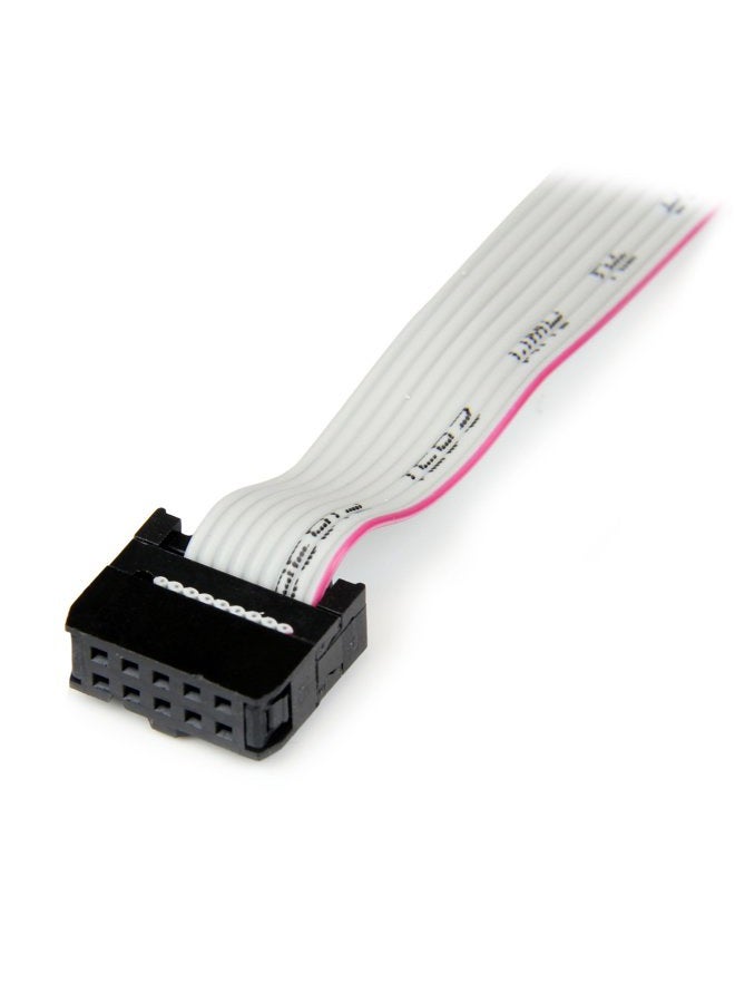 StarTech .com 16in (40cm) 9 Pin Serial Male to 10 Pin Motherboard Header Slot Plate - motherboard Serial Port Adapter (PLATE9M16), Gray - Image 2