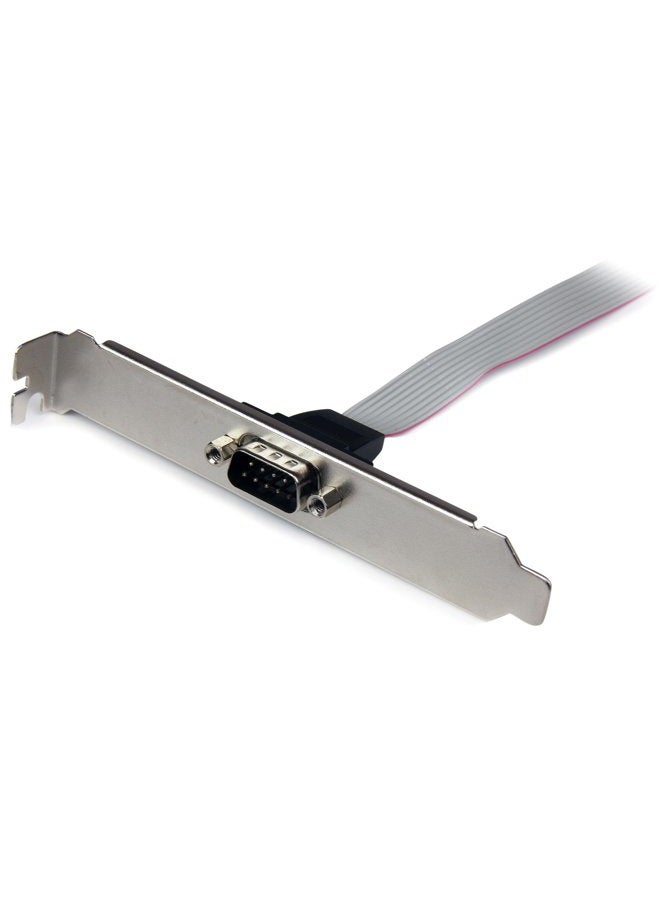 StarTech .com 16in (40cm) 9 Pin Serial Male to 10 Pin Motherboard Header Slot Plate - motherboard Serial Port Adapter (PLATE9M16), Gray - Image 3