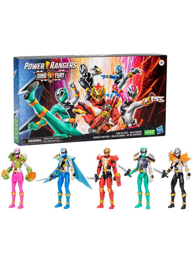 POWER RANGERS - Dino Fury Team Up Pack, 6-Inch Action Figures, Toys For 4 Year Old Boys And Girls, Action Figure Set, Superhero Toys (Amazon Exclusive) - Image 1