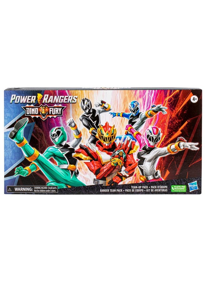 POWER RANGERS - Dino Fury Team Up Pack, 6-Inch Action Figures, Toys For 4 Year Old Boys And Girls, Action Figure Set, Superhero Toys (Amazon Exclusive) - Image 1