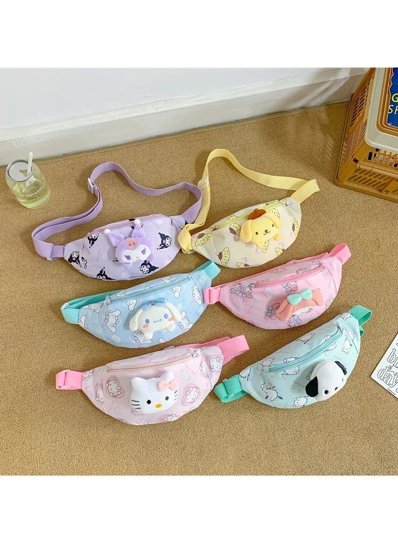 كيتي حقيبة كروس للأطفال كارتون FF، مقاس 22x12x5 سم، على شكل زلابية، بوليستر، حزام كتف - Image 4