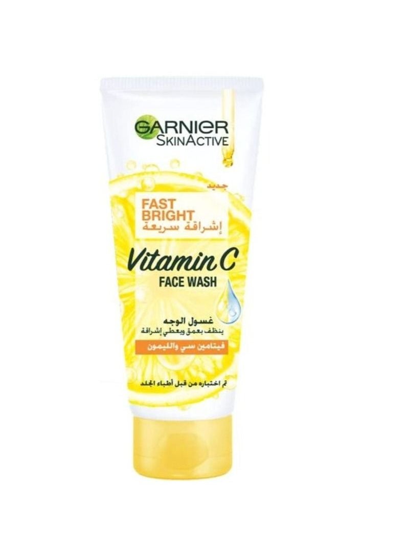 Garnier - Skin Active Fast Bright With Pure Lemon Essence Face Wash Clear 100ml - Image 1