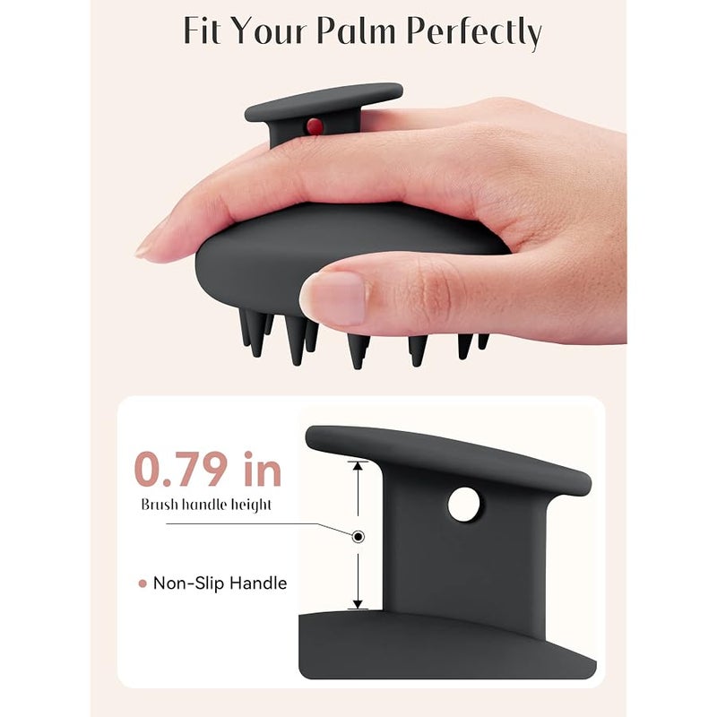 Heeta Scalp Massager Hair Growth, Scalp Scrubber with Soft Bristles, Integrated Silicone Design, Exfoliator for Dandruff Removal & Relaxation, Shampoo Brush Fit Wet Dry Hair Use, Black - Image 3