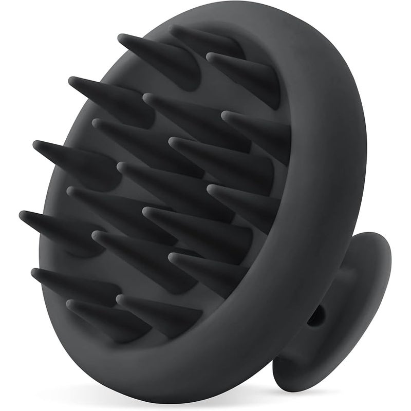 Heeta Scalp Massager Hair Growth, Scalp Scrubber with Soft Bristles, Integrated Silicone Design, Exfoliator for Dandruff Removal & Relaxation, Shampoo Brush Fit Wet Dry Hair Use, Black - Image 1