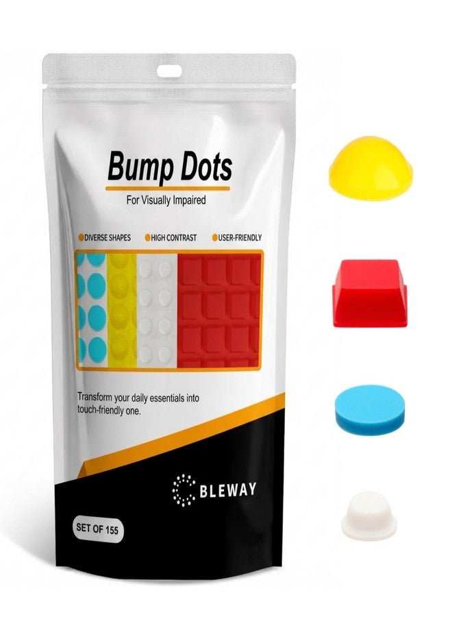 BLEWAY Bump Dots for Visually Impaired 155 Pcs Combo Pack(Yellow,Blue,White,Red) - Low Vision Aids Braille Stickers Raised Tactile Dots for Elderly, Blind - Image 2