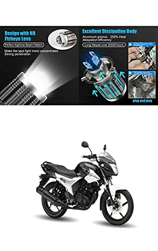 PRIKNIK Led Headlight Bulb with Lens 28W Two Color White/Yellow Light H4 Lamp Compatible With Y-amaha SZ-R - Image 3