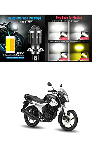 PRIKNIK Led Headlight Bulb with Lens 28W Two Color White/Yellow Light H4 Lamp Compatible With Y-amaha SZ-R - Image 2