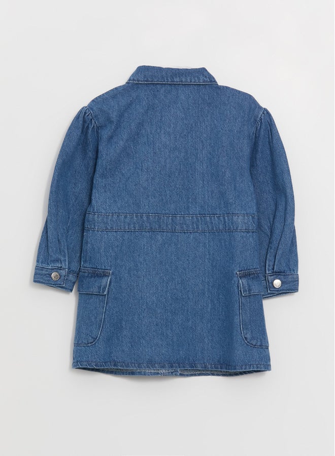 LC WAIKIKI Shirt Collar Baby Girl Jean Dress - Image 3
