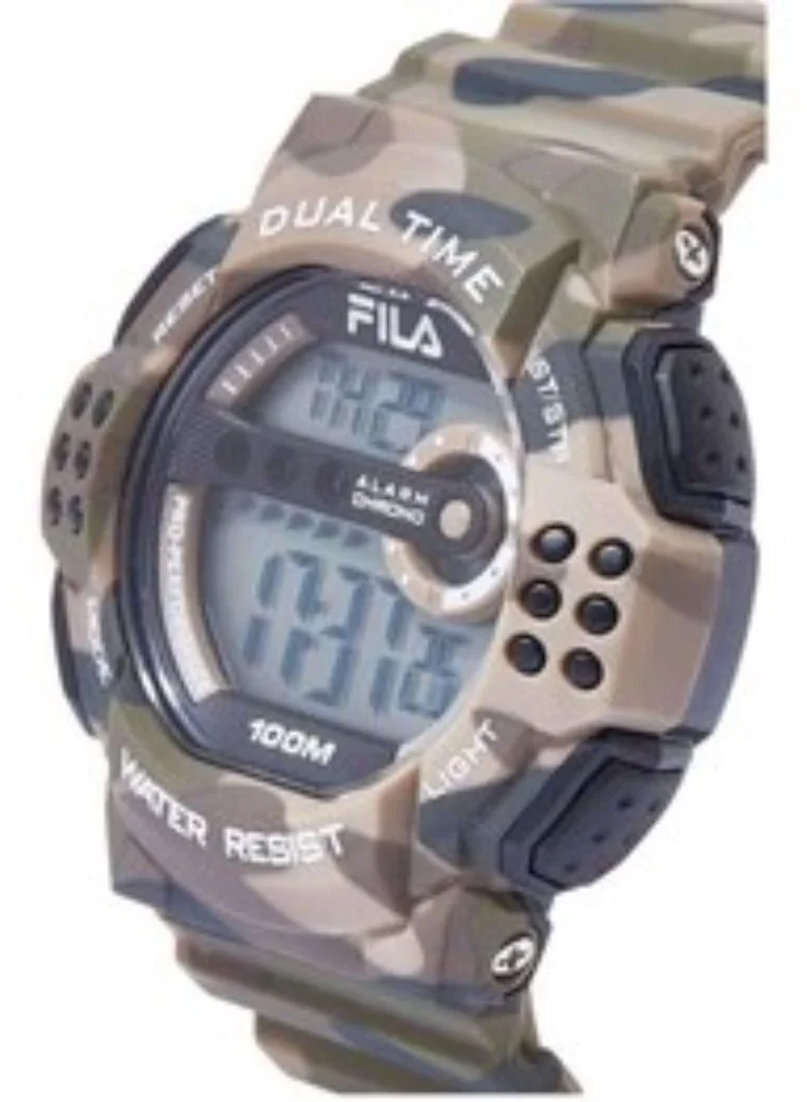 FILA men FILA ADULT UNISEX DIGITAL WATCH PLASTIC CASE BROWN PLASTIC STRAP, 38-171-003