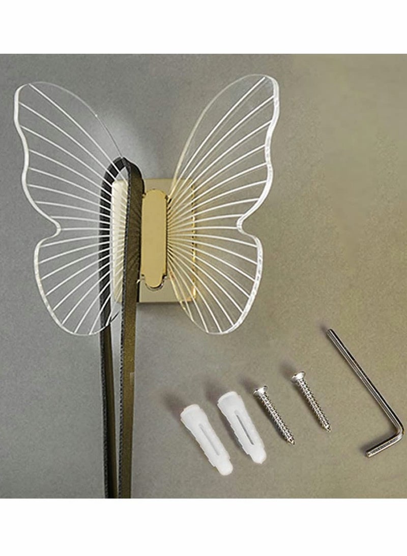 Excefore Decor Wall Hooks Heavy Duty for Hanging Coat Clothes Caps Hat Scarf Jacket Bag Robe;Butterfly Hook Up for Decorative Bedroom Bathroom Balcony Office Room;Screw Include Drilling Installation,Gold 1 Set  - Image 1