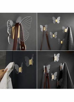 Excefore Decor Wall Hooks Heavy Duty for Hanging Coat Clothes Caps Hat Scarf Jacket Bag Robe;Butterfly Hook Up for Decorative Bedroom Bathroom Balcony Office Room;Screw Include Drilling Installation,Gold 1 Set  - Image 3