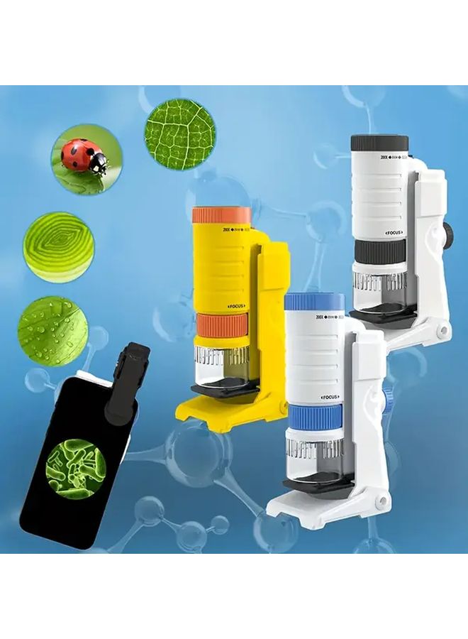 مجهر محمول عدسات عالية الدقة ثلاثة في واحد هدية تعليمية علمية للطلاب - Image 2