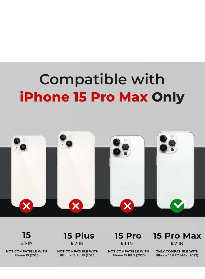 Case for iPhone 15 Pro Max Anodized Aluminum Bumper Frame Slim Hard Case Cover Support for Mag-Safe Wireless Charging Edge Armor Protective Minimal Case Designed for iPhone 15Pro Max 6.7in Black  - Image 2