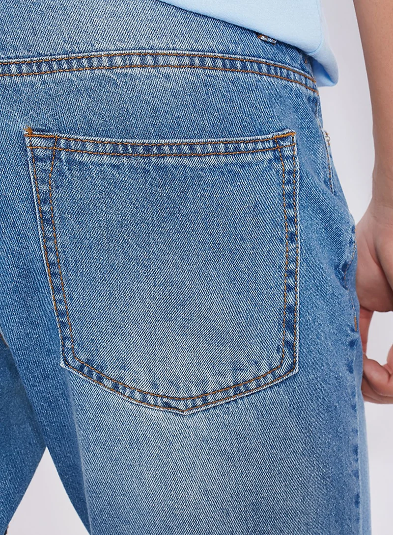 TOPMAN Jordan Mid Wash Denim Shorts