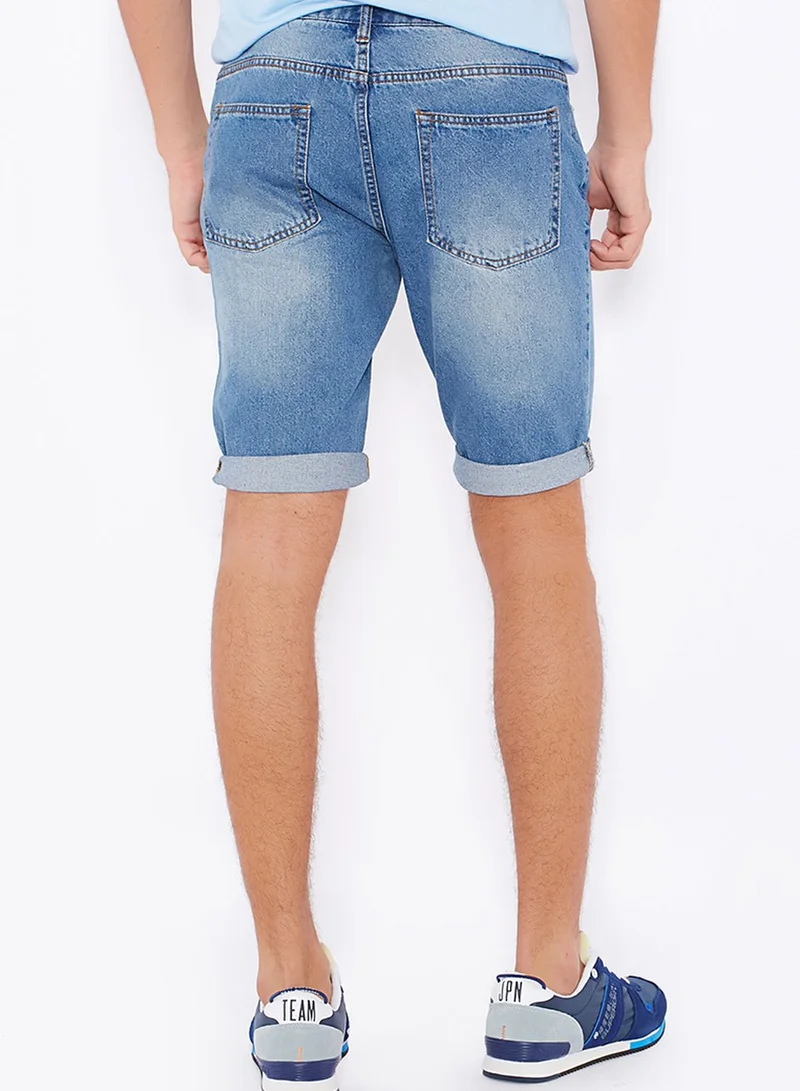 TOPMAN Jordan Mid Wash Denim Shorts