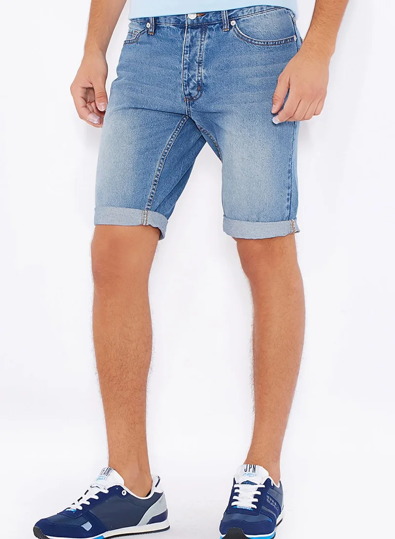 TOPMAN Jordan Mid Wash Denim Shorts