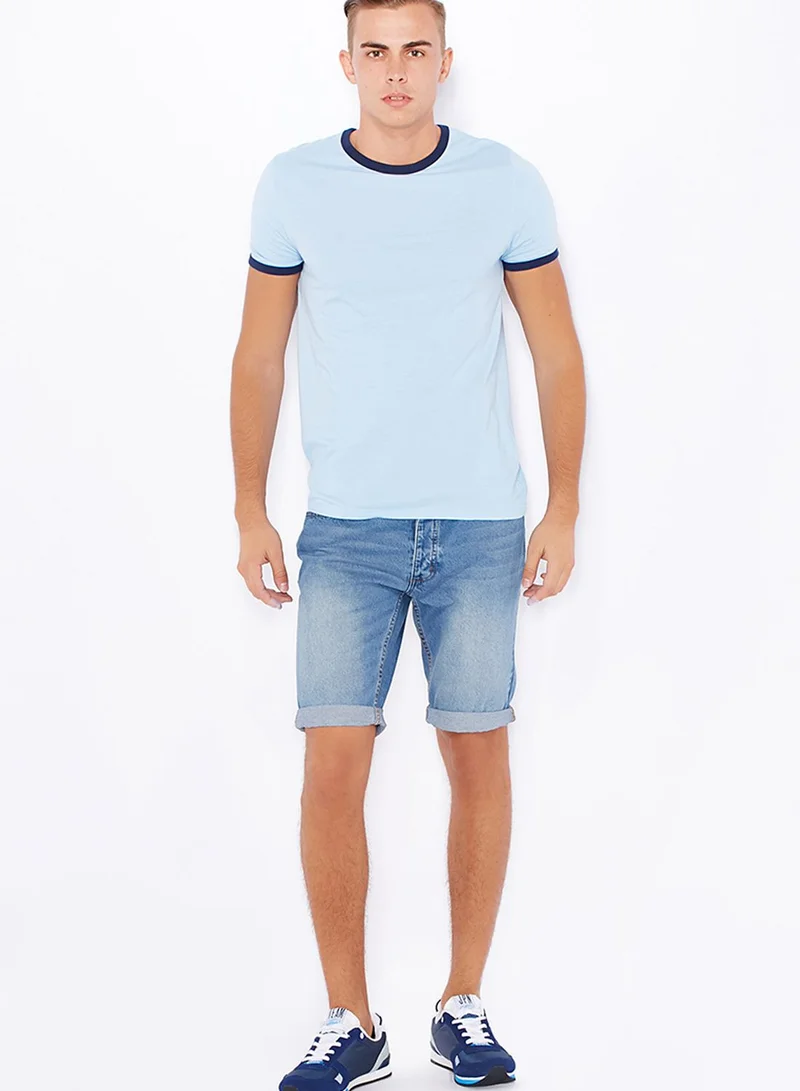 TOPMAN Jordan Mid Wash Denim Shorts