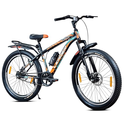 Leader Beast 26 x 300 IBC Single Speed Fat Bike/Cycle for Men with inbuilt Carrier | Hybrid Cycle/City Bike with Front Suspension & Dual Disc Brake Bicycle | Ideal for 10+ Years - Matt Black - Image 1