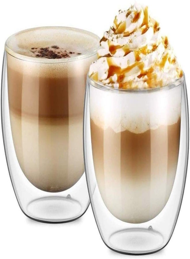 AKDC Lushh Double Wall Coffee & Tea Cups For Espresso Coffee Tea Milk Cappuccino & Beverages, 2Pcs Set 250 Ml - Image 3