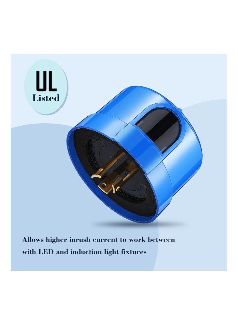 3 Pcs Photocell Twist Lock Photocell Sensor Auto on off Photocell Switch Dusk to Dawn Light Control Light Sensor for Outdoor Lights 120v~277v, Blue - Image 2