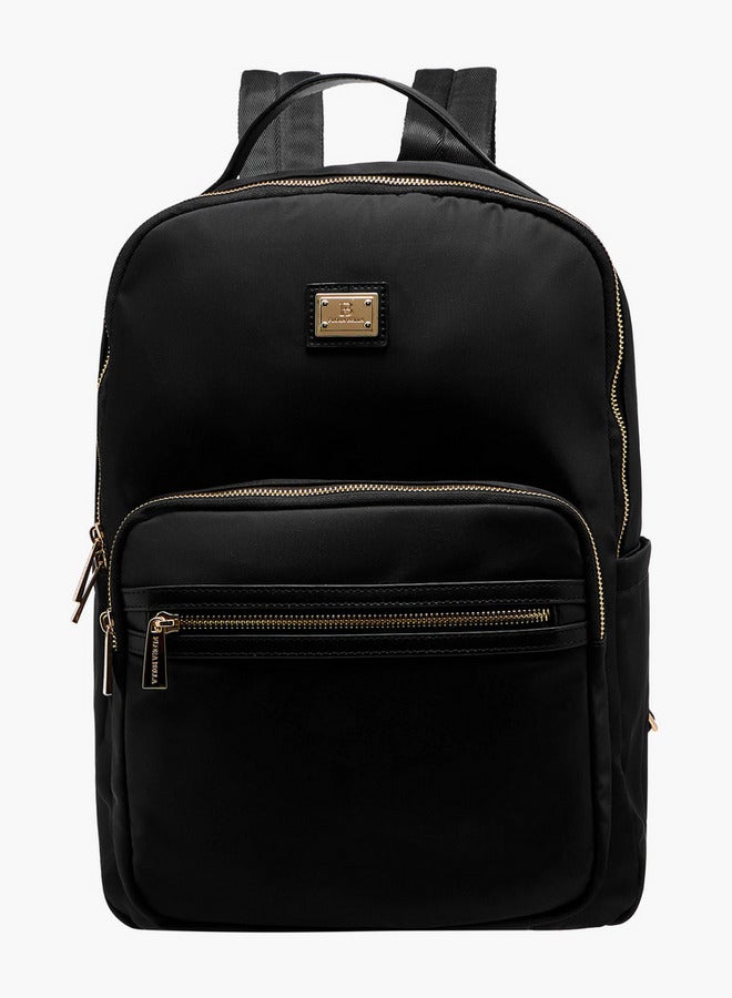 Flora Bella By Shoexpress Solid Backpack with Adjustable Straps and Zip Closure - 13x29x38 cm  - Image 1