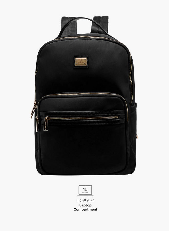 Flora Bella By Shoexpress Solid Backpack with Adjustable Straps and Zip Closure - 13x29x38 cm  - Image 4