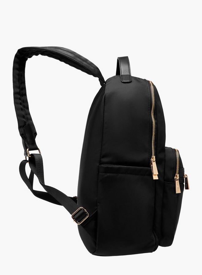 Flora Bella By Shoexpress Solid Backpack with Adjustable Straps and Zip Closure - 13x29x38 cm  - Image 3