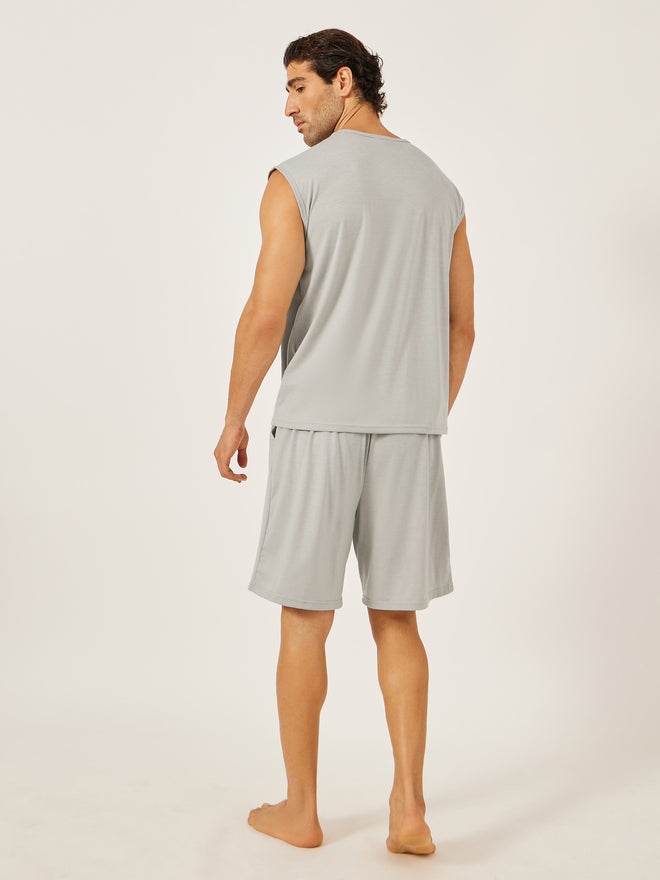 Styli Styli Unwind Solid Round Neck Tank and Shorts Set  - Image 4