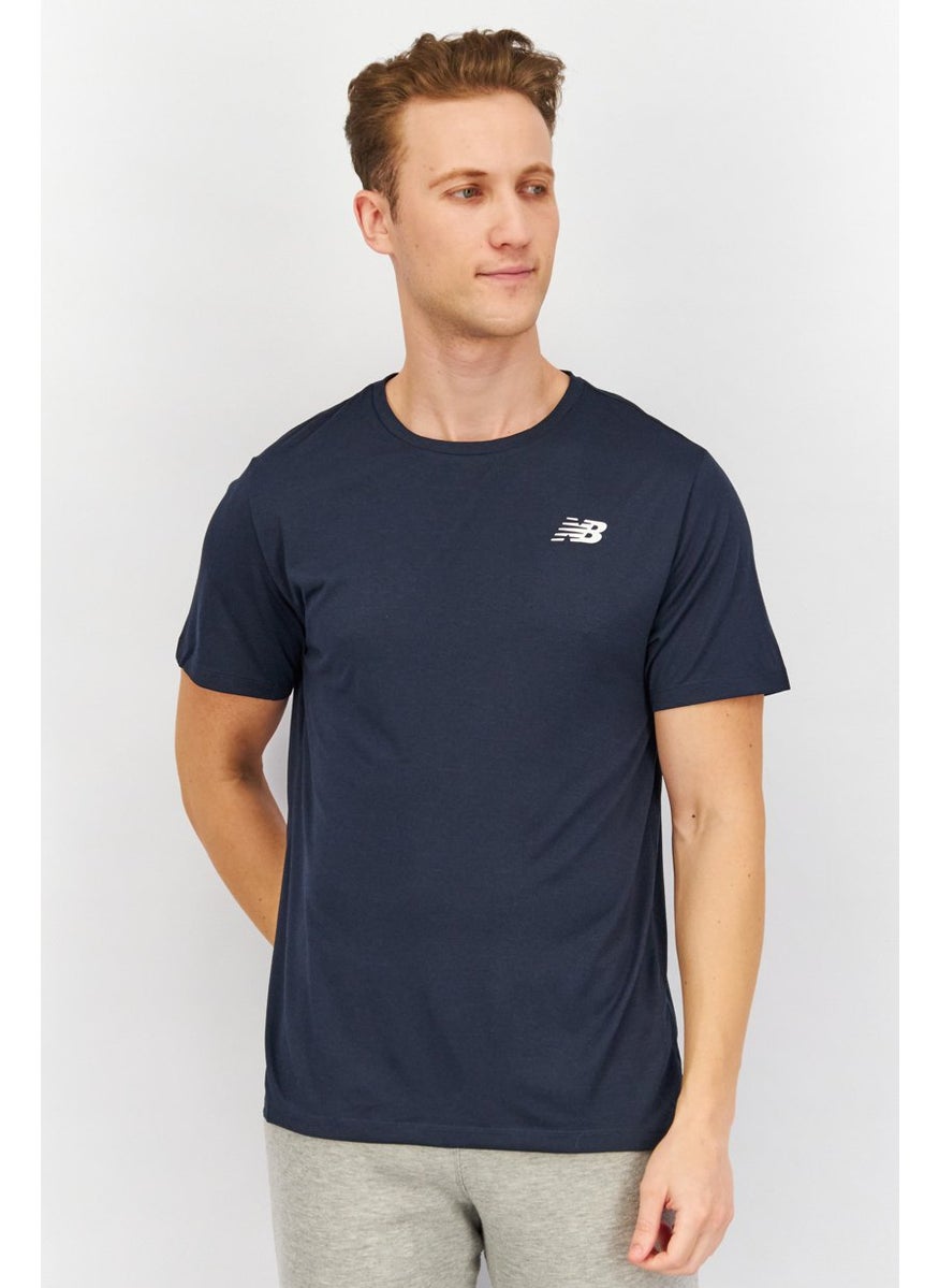 New Balance Men Athletic Fit Training T-shirt, Navy  - Image 1