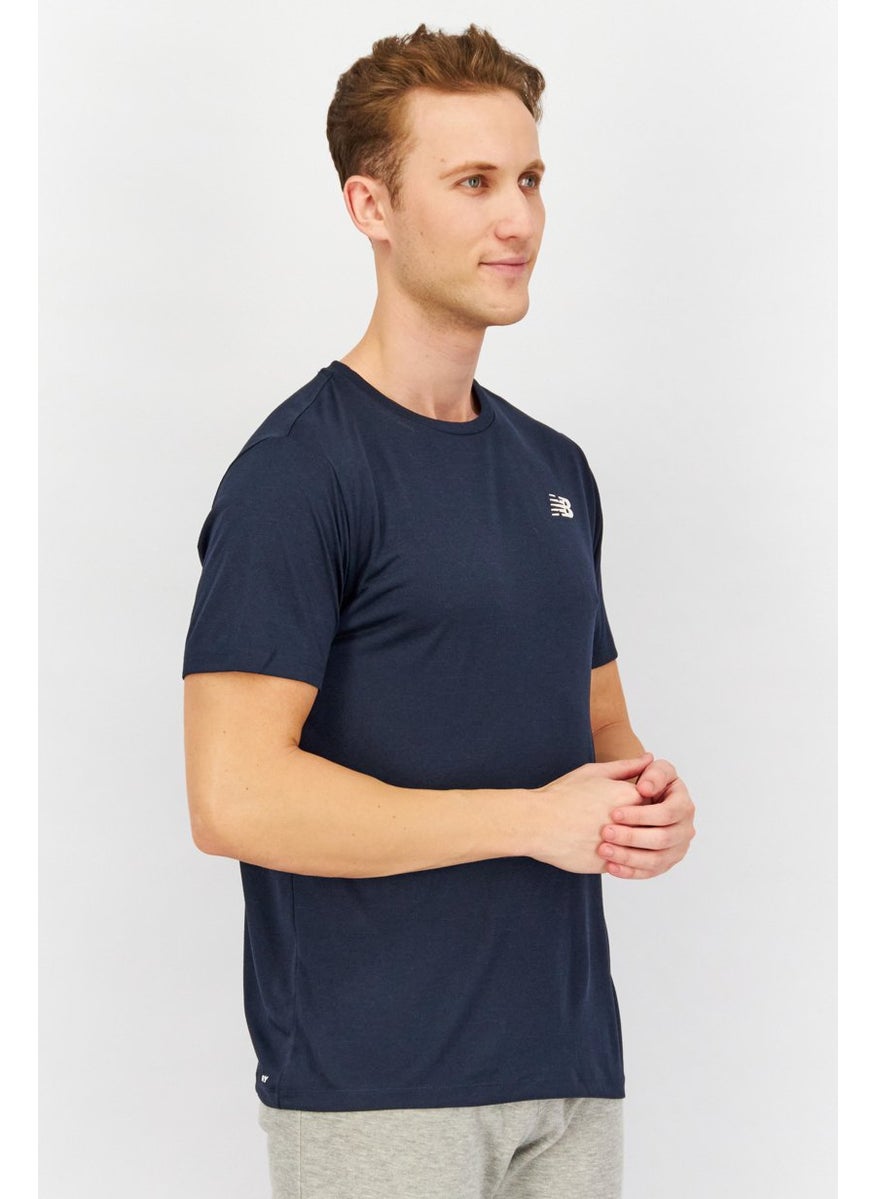 New Balance Men Athletic Fit Training T-shirt, Navy  - Image 4