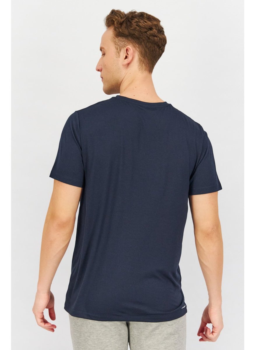 New Balance Men Athletic Fit Training T-shirt, Navy  - Image 3