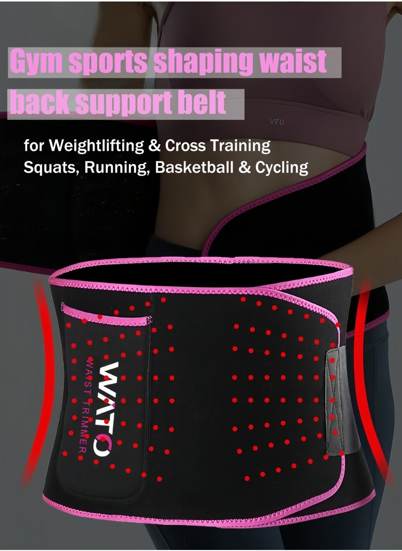 Generic - Gym Waist Support Belt for Weightlifting & Cross Training - Back Protection for Squats, Running, Basketball & Cycling (Pink) - Adjustable & Breathable for Men & Women - Image 1