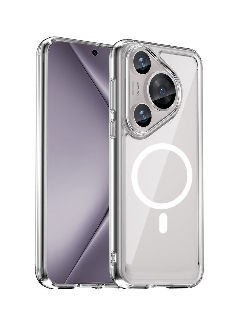 Techie غطاء شفاف Huawei Pura 70 Pro مع MagSafe – غطاء نحيف، مضاد للاصفرار مع حماية عدسة الكاميرا، حامل مغناطيسي متوافق - Image 1