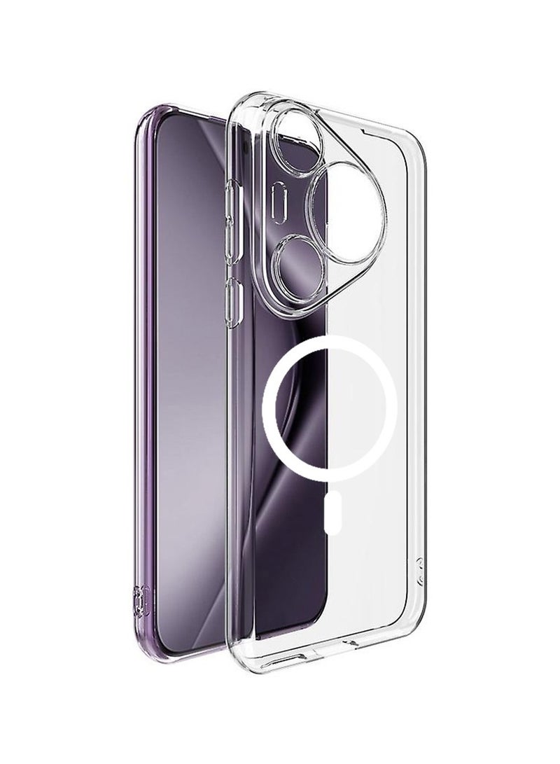 Techie غطاء شفاف Huawei Pura 70 Pro مع MagSafe – غطاء نحيف، مضاد للاصفرار مع حماية عدسة الكاميرا، حامل مغناطيسي متوافق - Image 2